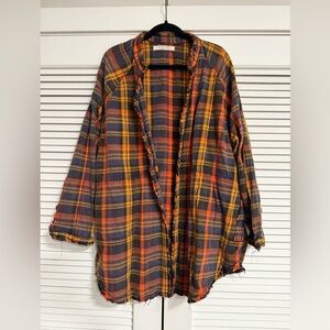 Free People/We The Free Multicolor Oversized Plaid Flannel